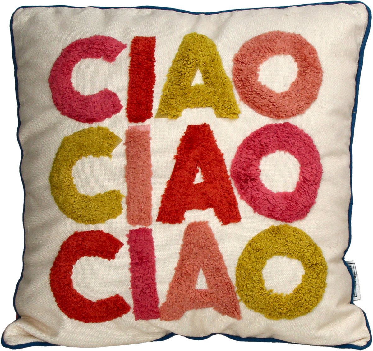 Sierkussen "Ciao, Ciao, Ciao" incl. binnenkussen 45x45cm