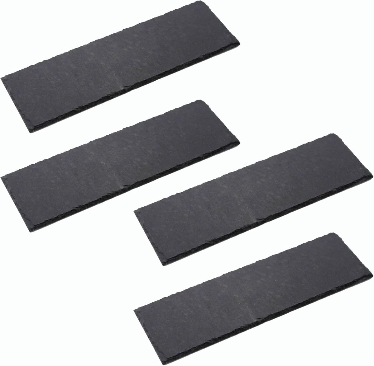 4x leisteen borden I rechthoekig I 30x10x0,4 cm I sushi serveerset serveerbord zwart stenen bord leisteen bord kaasplank