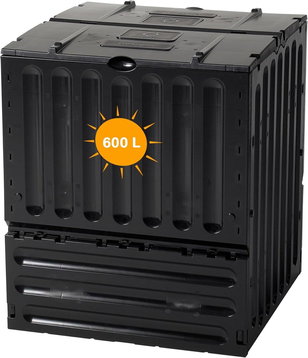 Yoursol Eco-King compostbak voor de tuin, 600 L, snelcompostbak kunststof antraciet, compostbak tuin, compostbak tuin, composteren & tuinafval