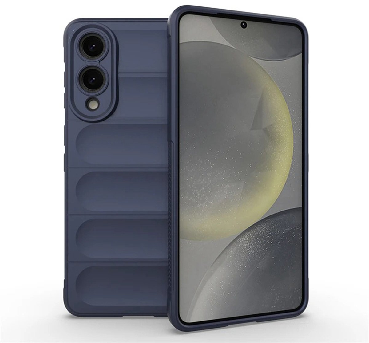 MobyDefend Hoesje - Geschikt voor Samsung Galaxy S25 Edge - TPU Gripcase - Blauw