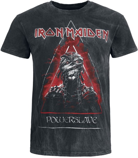 Iron Maiden Powerslave - Mummy Head Heren T-shirt - houtskool - 4XL