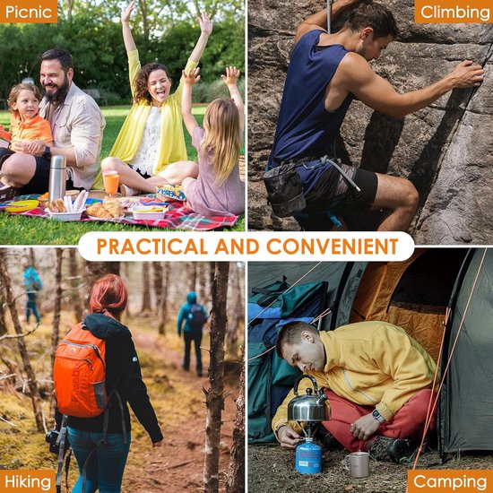 Campingpot - Opvouwbare Campingpannen - Ultralichte Kookpot - met Ophanggreep - Buitenwaterbeker - Keukengerei - voor Picknick - Wandelen - Kamperen - Wandelen - Titanium - Zilver — afbeelding 5