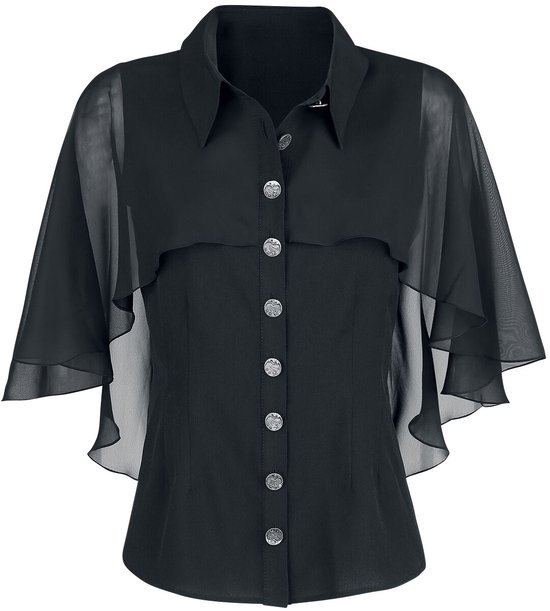 Hell Bunny Draco Dames Blouse - zwart - XXL