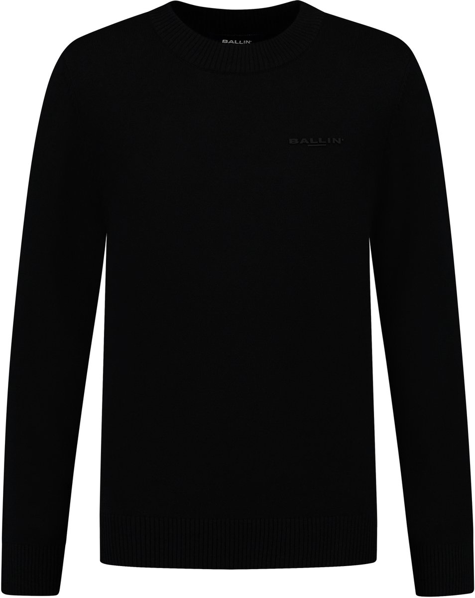 Ballin Amsterdam - Jongens Regular fit Knitwear Crewneck LS - Black - Maat 12