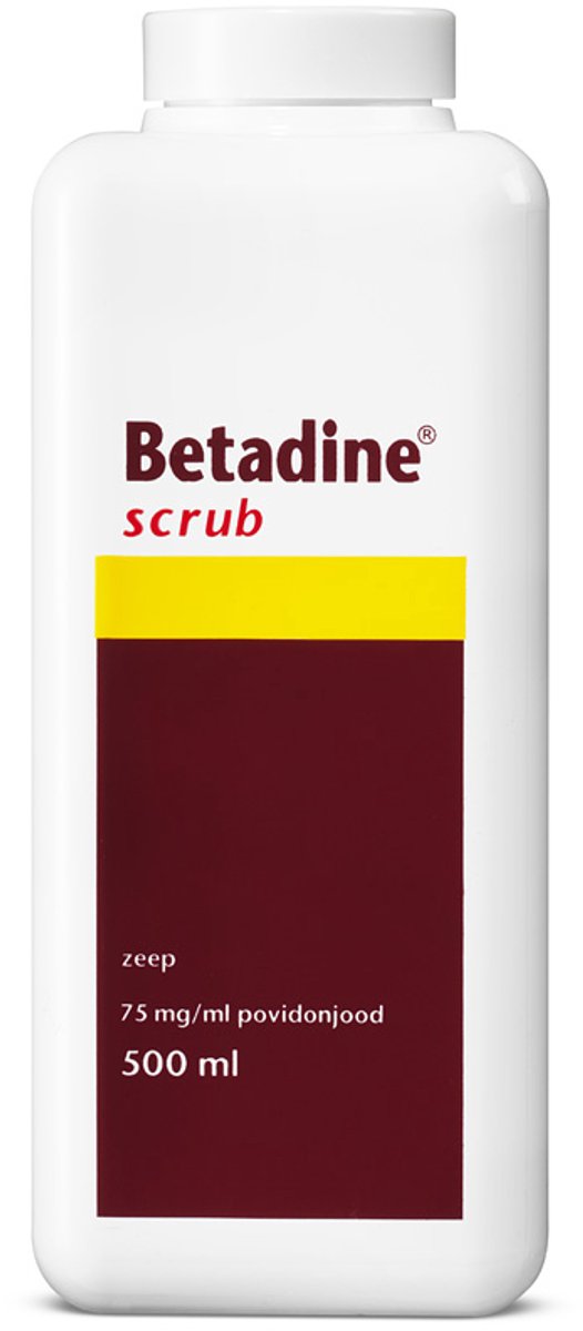 Goedkoopste Betadine Scrub - Vloeibare desinfectiezeep met povidonjodium - Maakt bacteriën, schimmels en virussen onschadelijk - 500 ml
