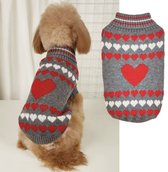Hondentrui Grijs Hartjes voor kleine honden - Maat M - Ruglengte 36cm