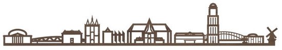 Foto: City shapes skyline zwolle mini zwart mdf