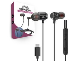 Premes - Oortjes USB C - Zwart - met Draad - met Microfoon - Oordopjes met Draad - USB C Oortjes - In-Ear - USB-C - In Ear
