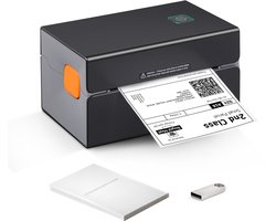 Thermische labelprinter van , 300 DPI, Bluetooth, automatische labelherkenning, 4 x 6 verzendverpakkingen, compatibel met Windows/MacOS/Linux/Chromebook/Android/IOS, werkt met Amazon, eBay, Etsy - Zwart