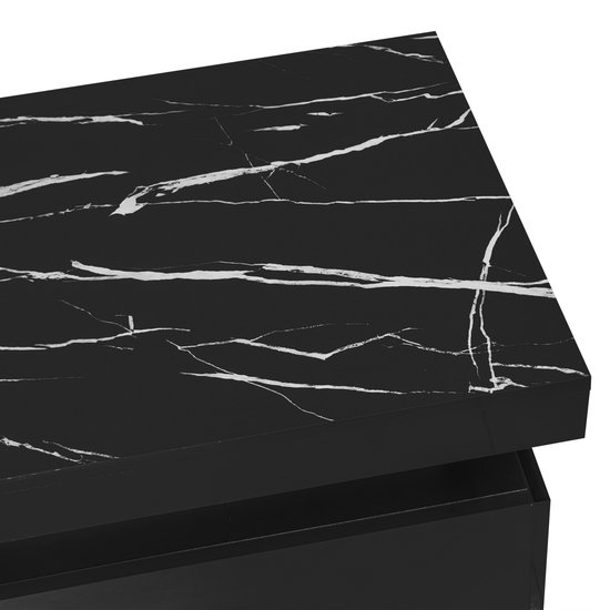 Sweiko Rechthoekige Salontafel - Hoogglans Tafelblad - 2 lades - 100x50x40cm - Zwart