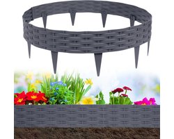10m gazonrand, flexibel, weerbestendig, tuinperken, gazonrand als veelzijdige oplossing voor tuinonderhoud, UV-bestendig en duurzaam, Grijs