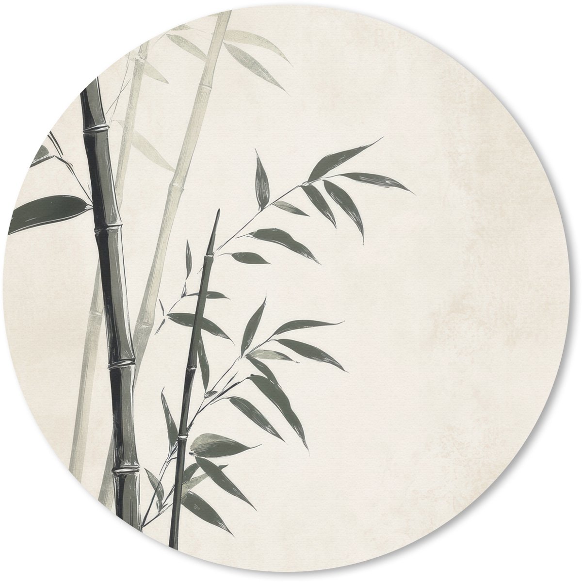 Muismat rond 50x50 cm - Mousepad Japandi - Bamboe - Beige - Ronde muismatten