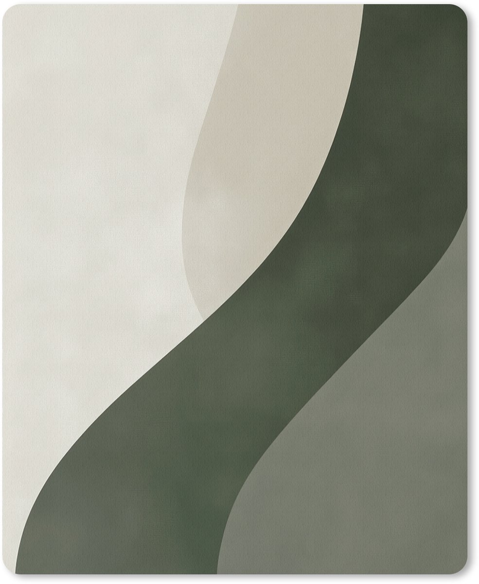 Muismat 19x23 cm - Mousepad Japandi - Groen - Abstract - Modern - Muismatten