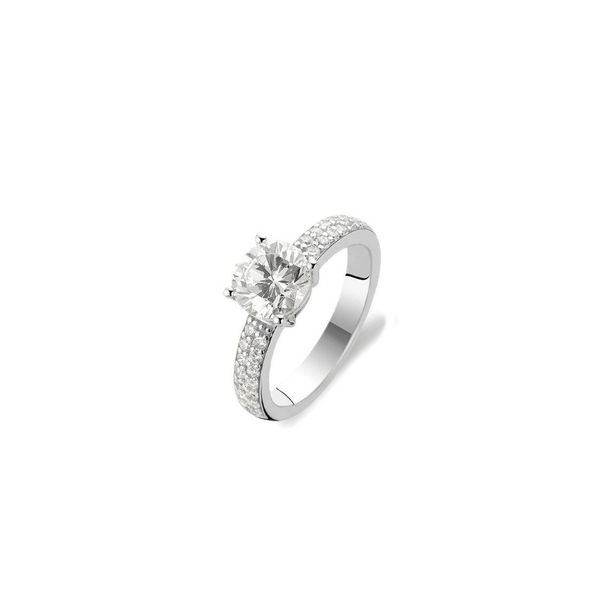 TI SENTO Dames Ring - 925 zilver - Zirconia wit - Maat 17.75 mm / maat 56 - 1737ZI
