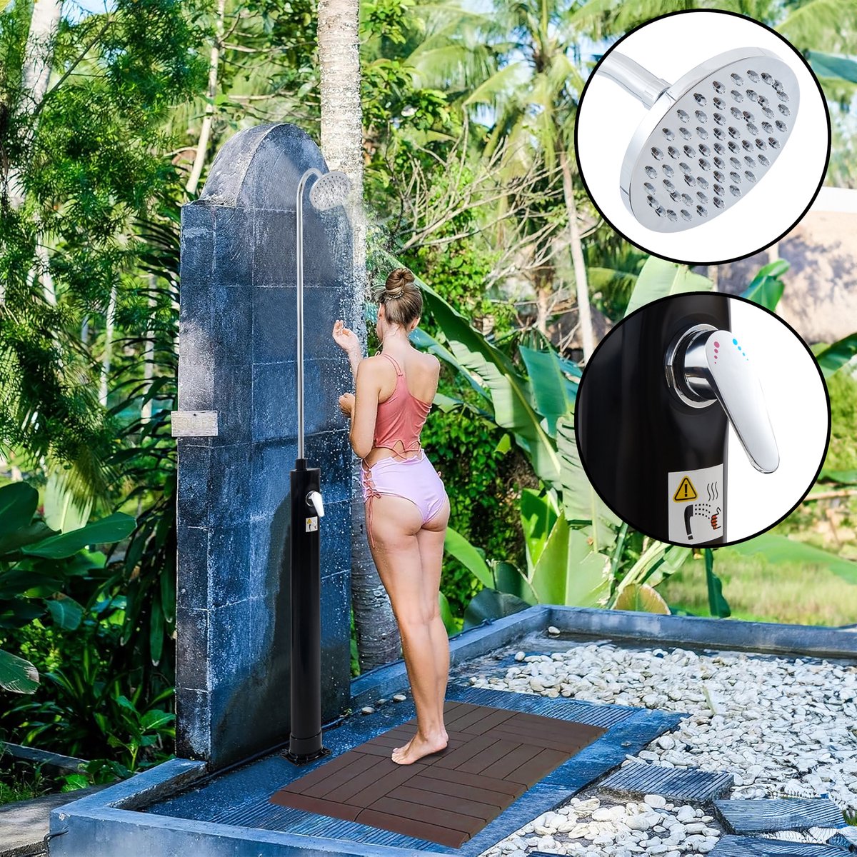 Buitendouche Ampend solardouche met 9 L tank zwart casa.pro