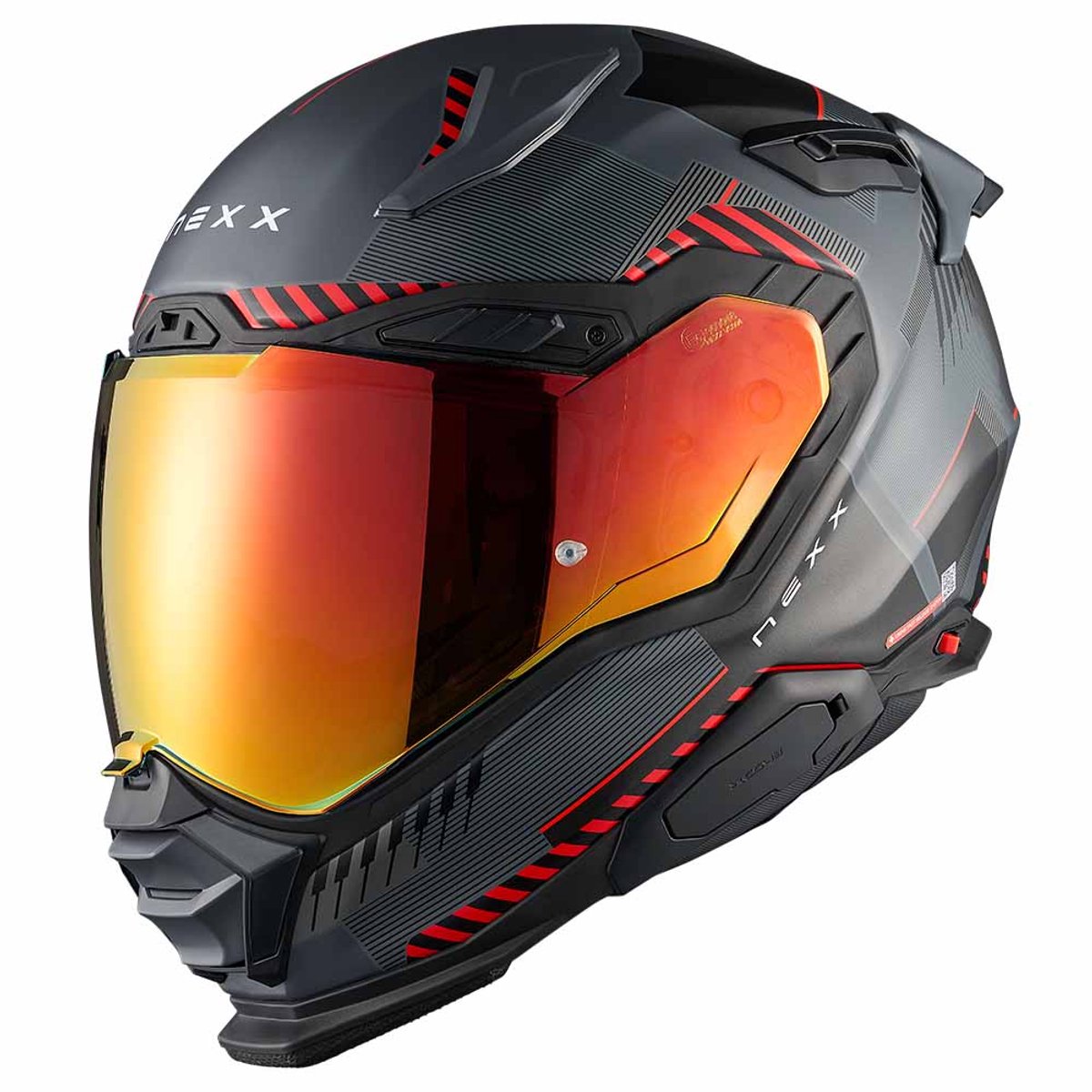 Nexx X.WST3 Fluence Grijs Rood Mat Integraalhelm - Maat S - Helm