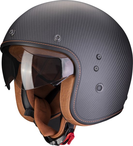 Scorpion Belfast Evo Carbon Solid Matt Black - Jethelm - Maat XL - Motorhelm - ECE 22-06 gekeurd