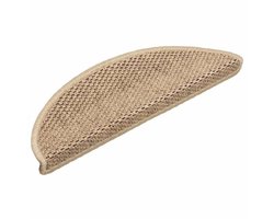 vidaXL Sisal Look - Trapmatten - Trapmatten zelfklevend Sisal-Look 30 st 56x17x3 cm zand - Anti Slip - Vloerbeschermer - Trappen Lopen