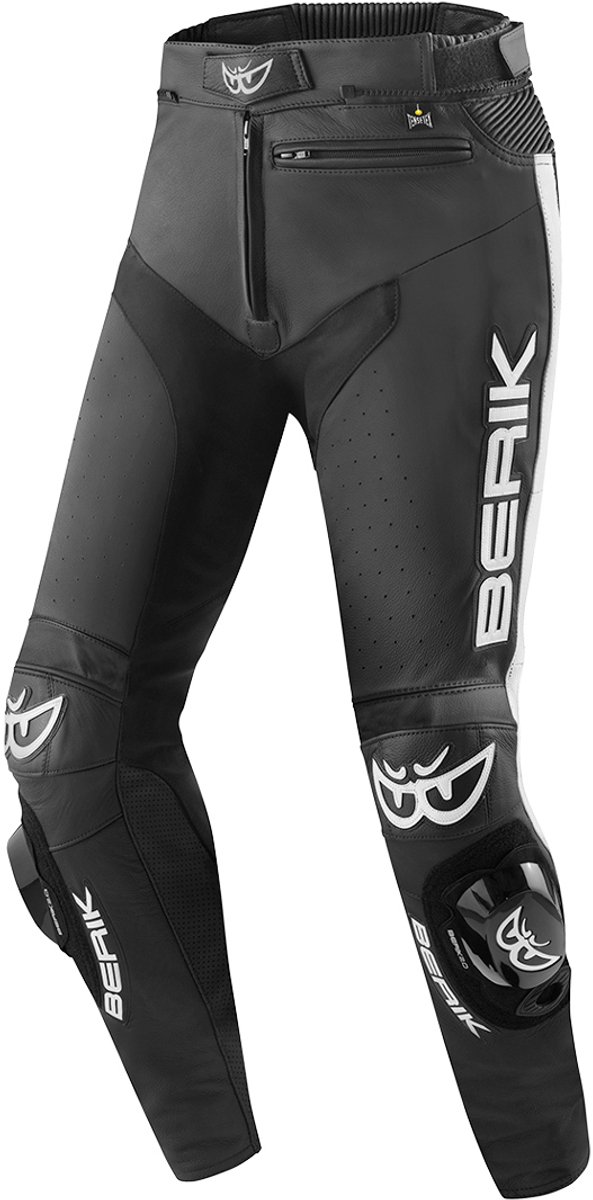 Berik Track Zwart Wit Leren Motorbroek - Broek