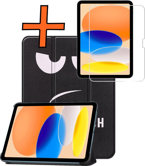 Étui pour iPad 2025, étui à trois volets avec protection d'écran, étui pour iPad 11, étui à Hardcover, Bookcase - Ne me touchez pas