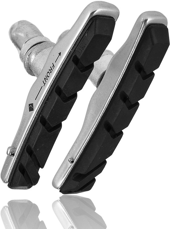 BlueSunshine Lot de 2 paires (4 pièces) de plaquettes de frein V-Brake en caoutchouc pour vélo VTT Sans bruit Antidérapant 70 mm (Rouge