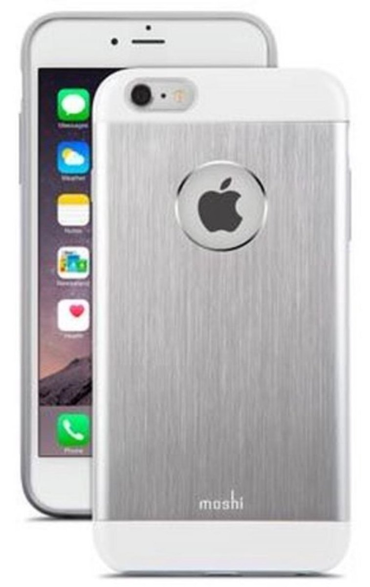 Moshi, Beschermhoes Geschikt voor Apple iPhone 6 Plus/6S Plus iGLAZE ARMOUR in aluminium, Zilver
