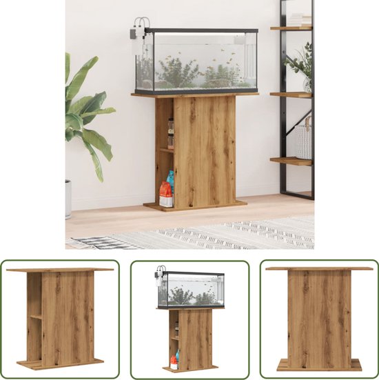 Foto: Vidaxl houten aquariumstandaard aquarium standaard aquariumstandaard 36x75x72 5 cm bewerkt hout artisanaal eiken aquarium kast aquarium meubel decoratief aquarium