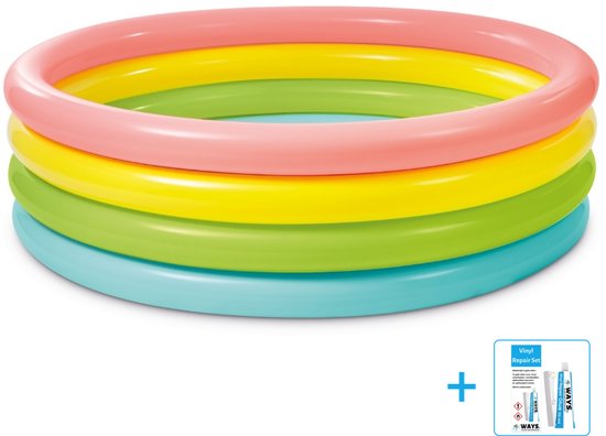 Intex - Opblaaszwembad - Sunset Glow Pool - Vanaf 3 jaar - Ø 168 x 46 cm inclusief reparatiesetje
