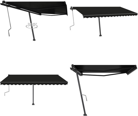 vidaXL Zijluifel - Zijluifels - Luifel - Luifels - Windscherm uittrekbaar 140x600 cm crème
