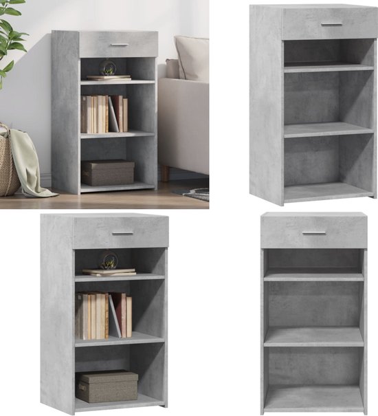 vidaXL Dressoir 80x40x75 cm bewerkt hout betongrijs