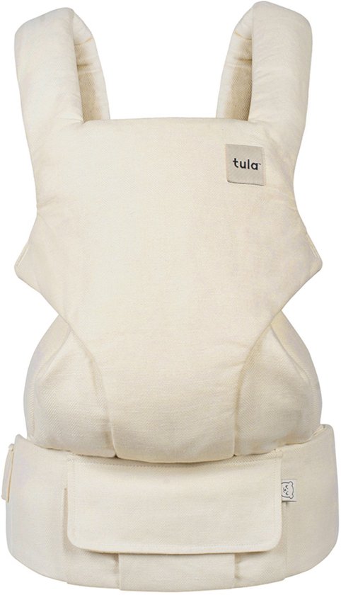 Off-white Tula Explore draagzak met een Tula logo op de borst.