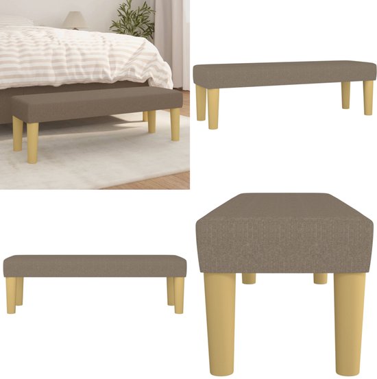 vidaXL Banc 100 x 30 x 30 cm Tissu Taupe