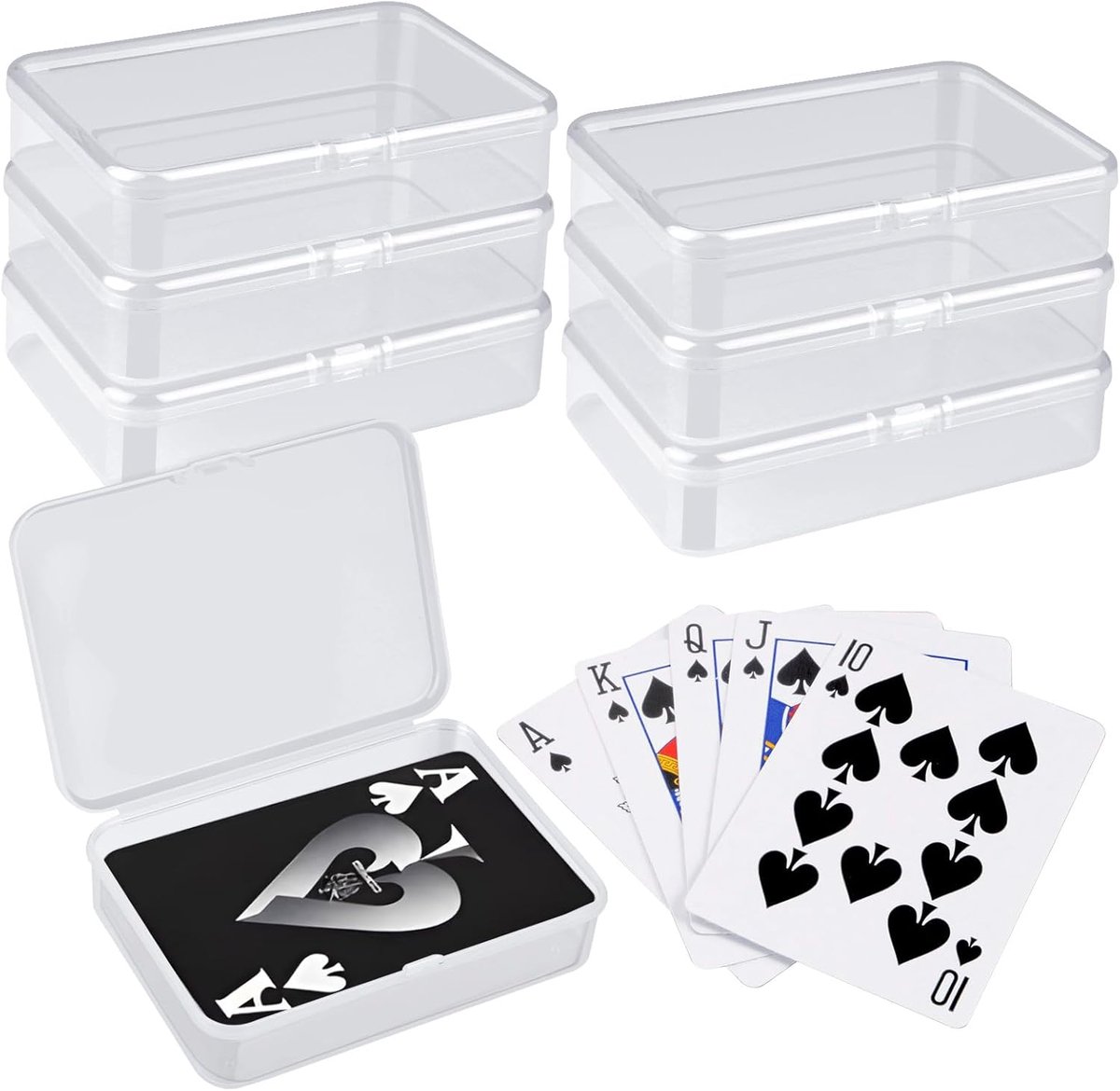 Transparante Speelkaartenbox - Set van 7 Lege Kaarten Dozen voor Organisatie en Opslag van Kleine Voorwerpen
