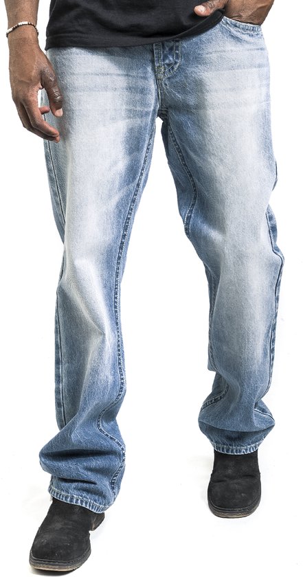 Jean vintage bleu clair Black Premium by EMP, délavage clair, pour homme - W33L34