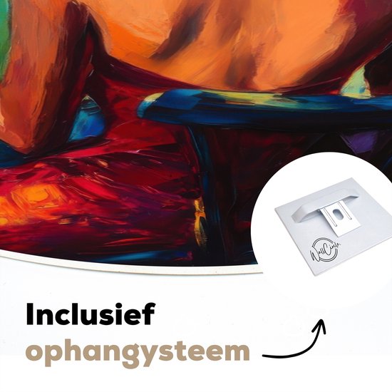 WallCircle® Cercle mural 60x60 cm - Cercle mural Vin - Femme - Atmosphérique - Coloré - Décoration murale salon - Décoration murale chambre - Accessoires de décoration de chambre - Tableaux ronds