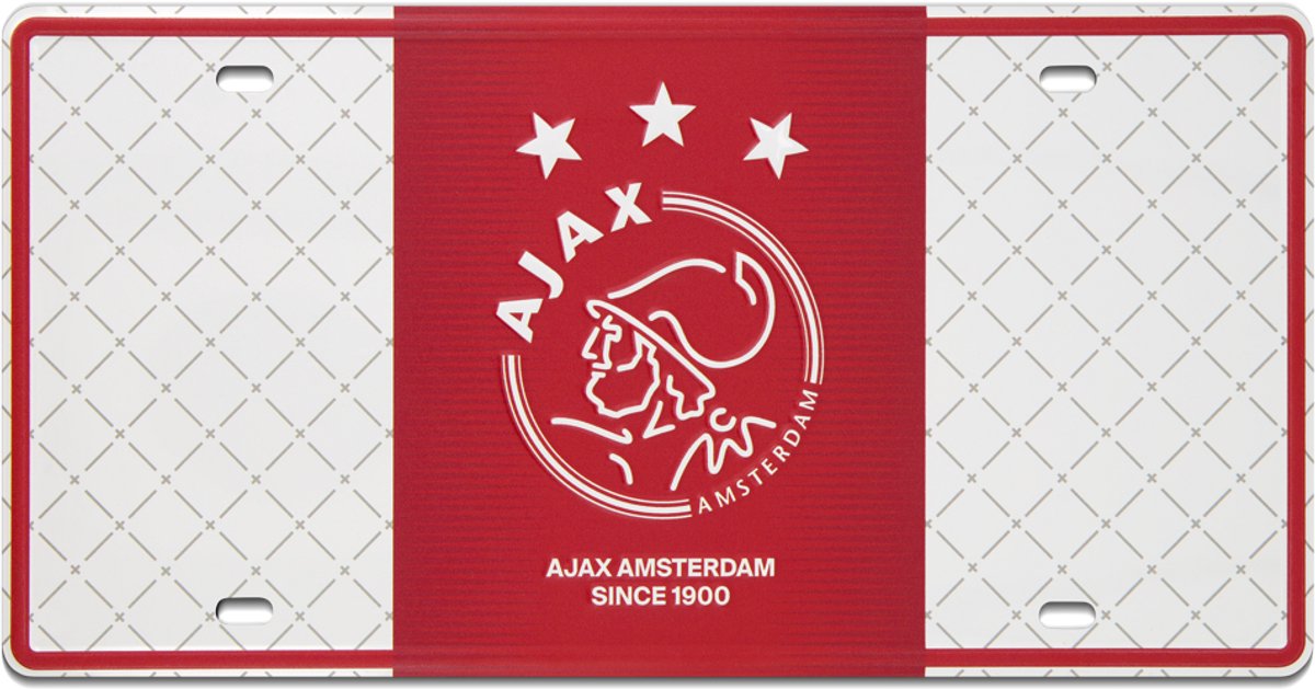 Ajax-license plate wit rood wit