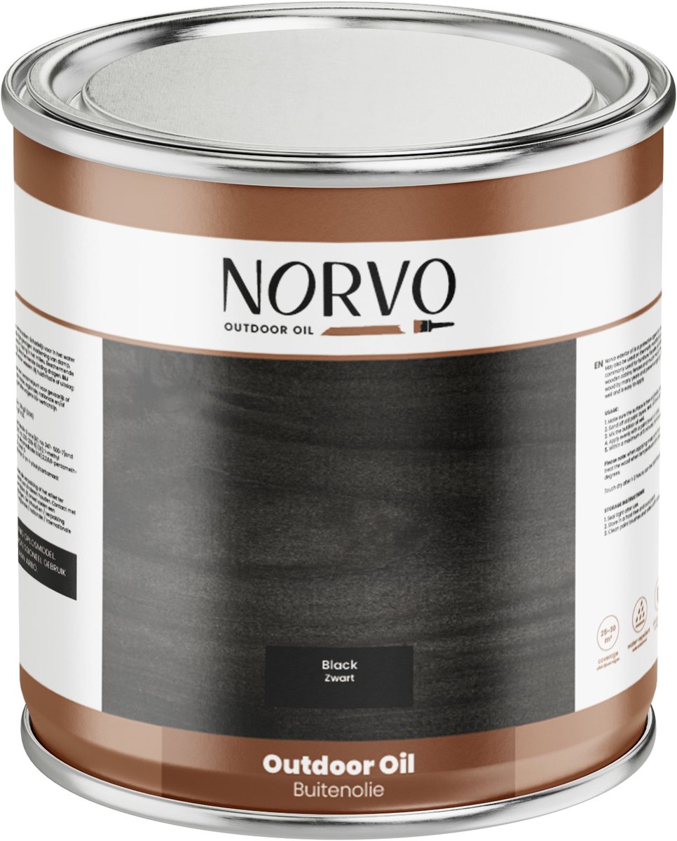 Norvo | Outdoor Oil Zwart 3 liter | Per Stuk