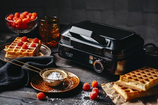 Adler AD 3065 - Wafelijzer - 2000W - Diepe Platen - Regelbare Thermostaat van Adler — afbeelding 4