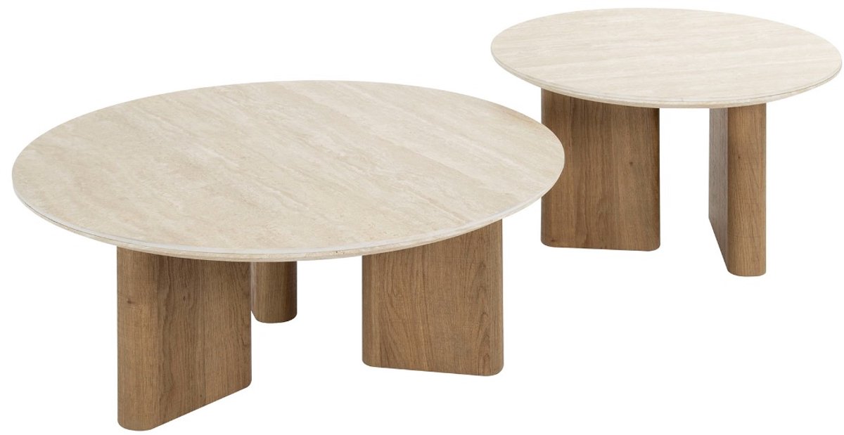 AnLi Style Salontafel set/2 Romano rond Beige