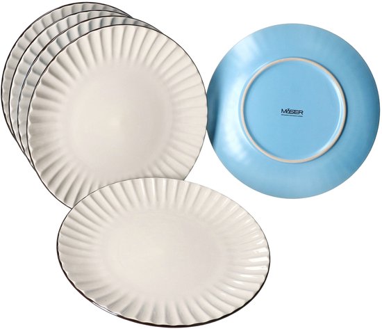 Positano Ensemble D'Assiettes Plates En Grès Lot de 6 Positano Ensemble D'Assiettes Plates En Grès Lot de 6