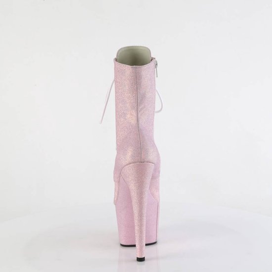 Pleaser - FLAMINGO-808NLTG Sandale avec bride à la cheville, Chaussures de pole dance - US 11 - 41 Chaussures - Zwart/ Transparent