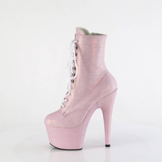 Pleaser - FLAMINGO-808NLTG Sandale avec bride à la cheville, Chaussures de pole dance - US 11 - 41 Chaussures - Zwart/ Transparent