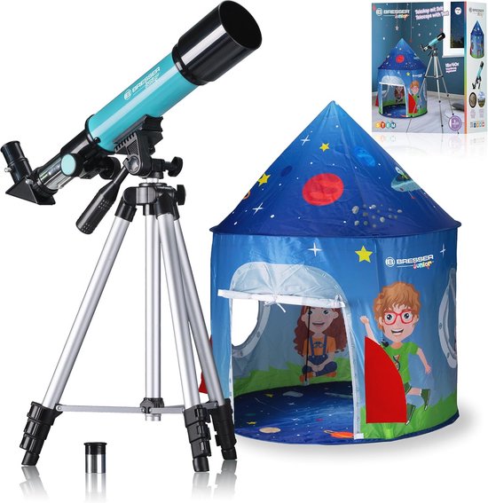 HONPHIER Refractortelescoop voor kinderen, beginners, draagbaar, 60 mm, telescopische astronomische verrekijker, telescoop, telescope met statief, stervinderlens voor astronomie, beginners