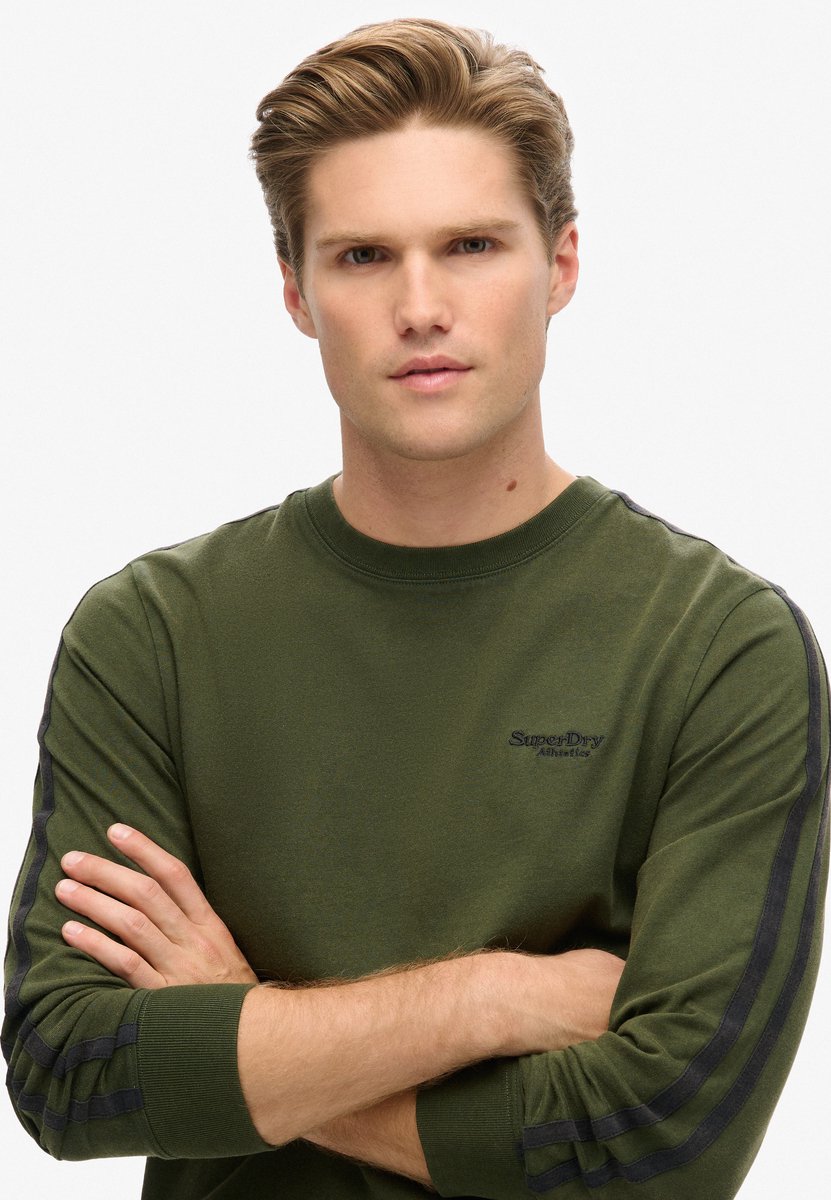 Superdry Essential Retro top met lange mouwen en logo Heren Tops Groen