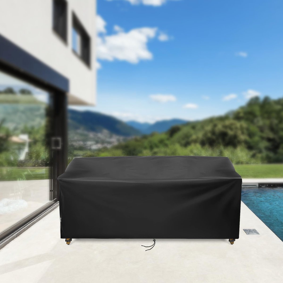 Unyqoos Tuinbankhoes voor Buiten met Waterdichte en Winddichte Bescherming, Diverse Maten Beschikbaar 158 x 99 x 89 cm zwart