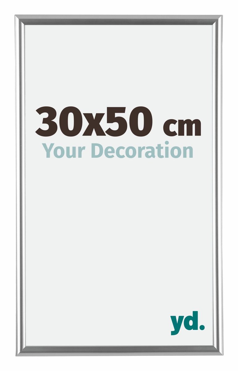 yd. Your Decoration - Fotolijst 30x50 cm - Kunststof - Zilver - Bordeaux