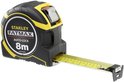 Gele en zwarte Stanley FatMax 8m autolock rolbandmaat, uitgestrekte tape.