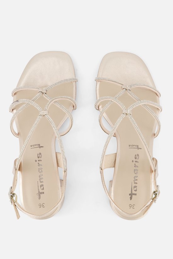 Tamaris Sandalen met hak goud Synthetisch - Dames - Maat 40