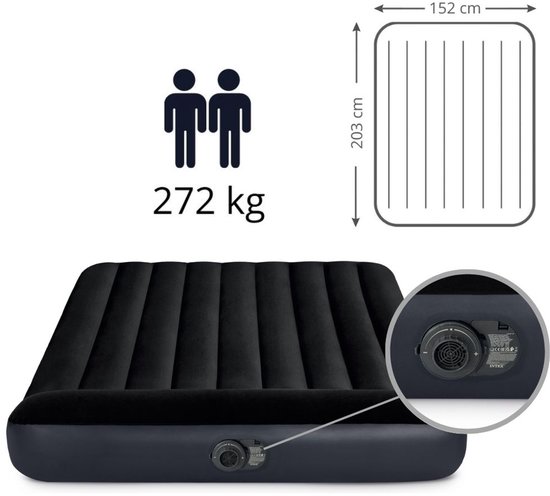 Intex Luchtbed - 2-Persoons - 152 x 203 x 25 cm - Blauw - Inclusief pomp en Hoeslaken van Intex — afbeelding 5