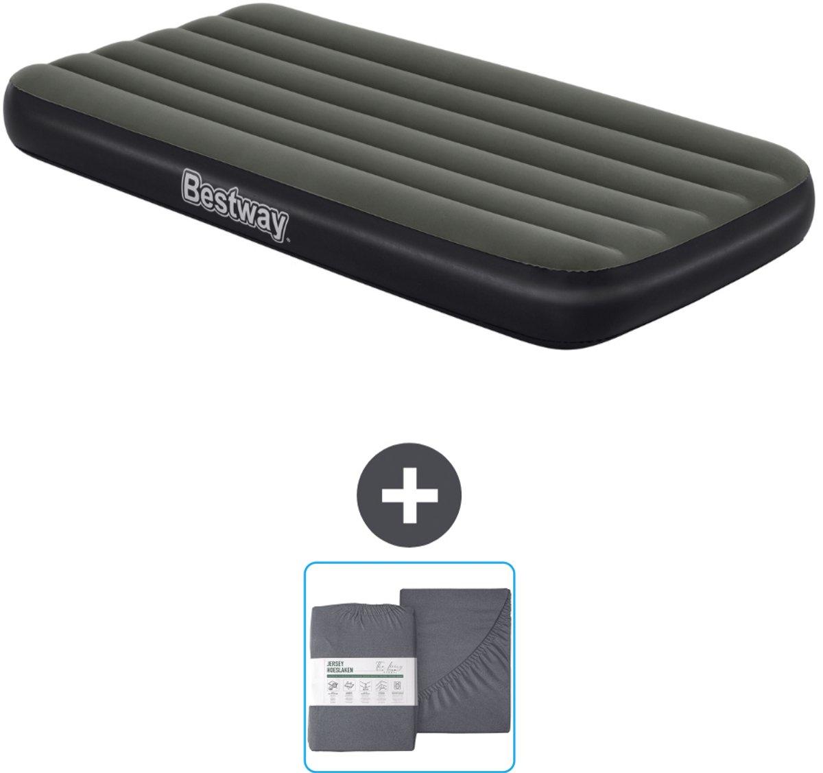 Bestway luchtbed - 1-Persoons - 99 x 188 x 28 cm - Blauw - Inclusief pomp en Hoeslaken